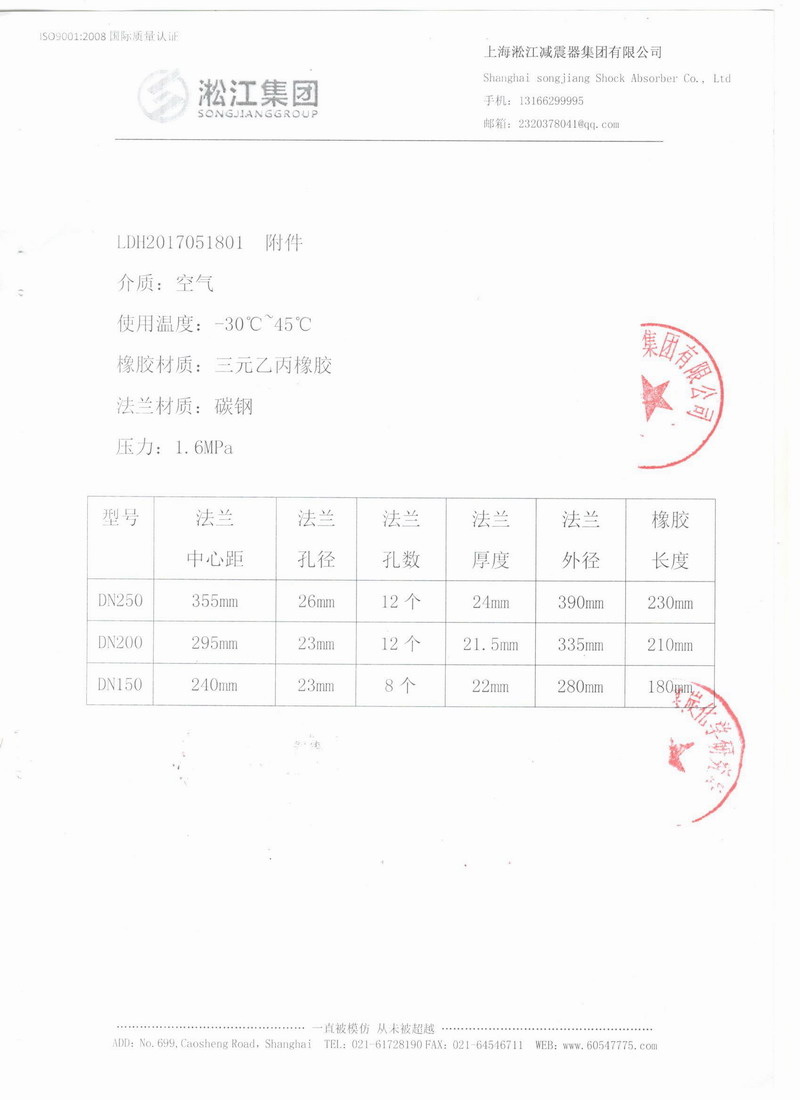 【中科院山西煤炭化学研究所废气处理车项目】三元乙丙橡胶接头合同